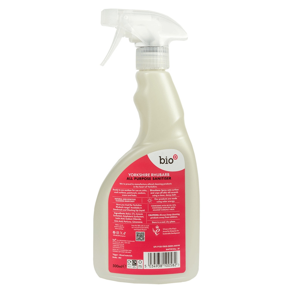 Spray - All Purpose Sanitiser - Rhubarb Bio-D 12x500ml Spray - All Purpose Sanitiser - Rhubarb Bio-D 12x500ml