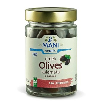 Organic Kalamata Olives - vacuum preserved Mani 205g Organic Kalamata Olives - vacuum preserved Mani 205g