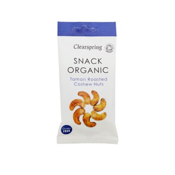 Organic Tamari Roasted Cashew Nuts Clearspring 30g Organic Tamari Roasted Cashew Nuts Clearspring 30g