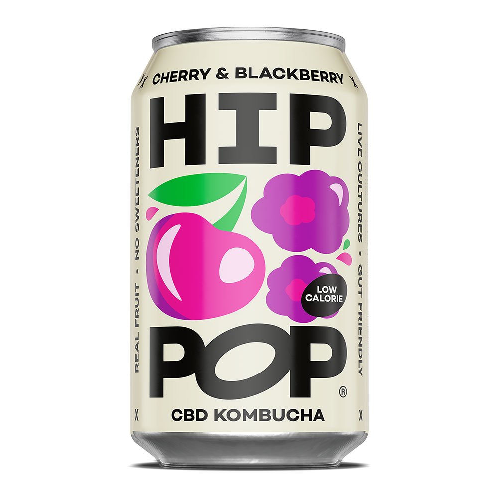 Cherry & Blackberry CBD Kombucha Hip Pop 330ml