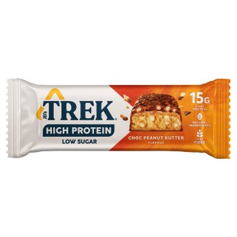 Choc Peanut Butter High Protein bar - low sugar Trek 12x55g