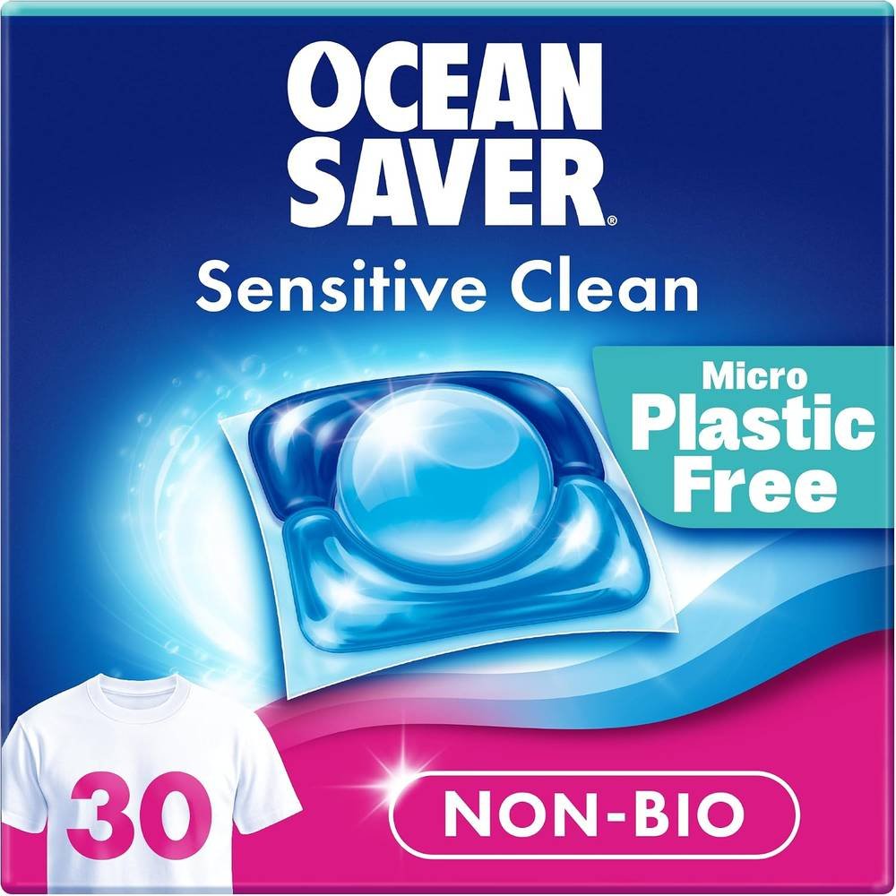 Sensitive Non-Bio Washing Capsules - Sea Salt & Coastal Wildflowers Ocean Saver 6x30caps Sensitive Non-Bio Washing Capsules - Sea Salt & Coastal Wildflowers Ocean Saver 6x30caps