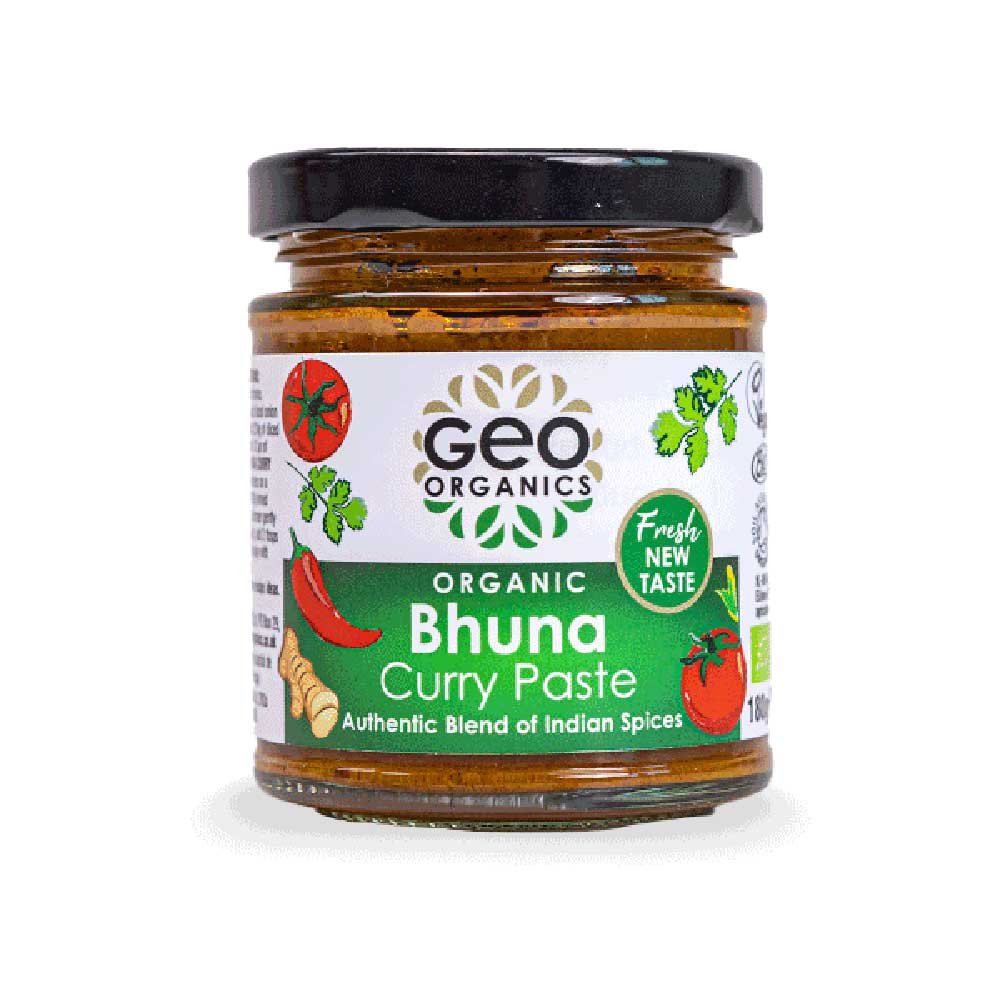 Organic Bhuna Curry Paste Geo-Organics 180g Organic Bhuna Curry Paste Geo-Organics 180g