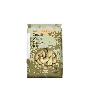 Organic Cashews Whole Infinity Foods 125g