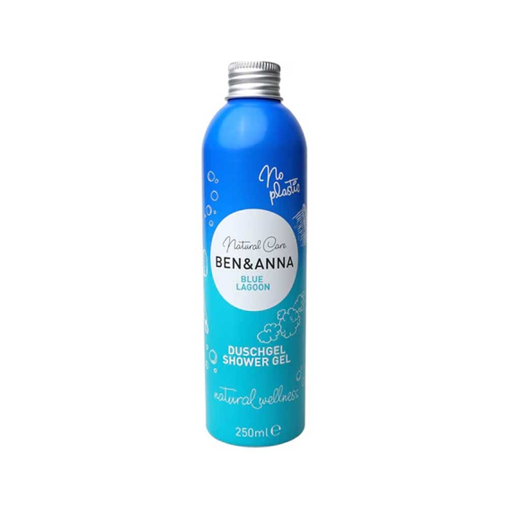 Shower Gel - Blue Lagoon - alu bottle Ben & Anna 250ml