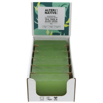 Tea Tree & Aloe Glycerine Soap Alter-Native by Suma 6x90g Tea Tree & Aloe Glycerine Soap Alter-Native by Suma 6x90g