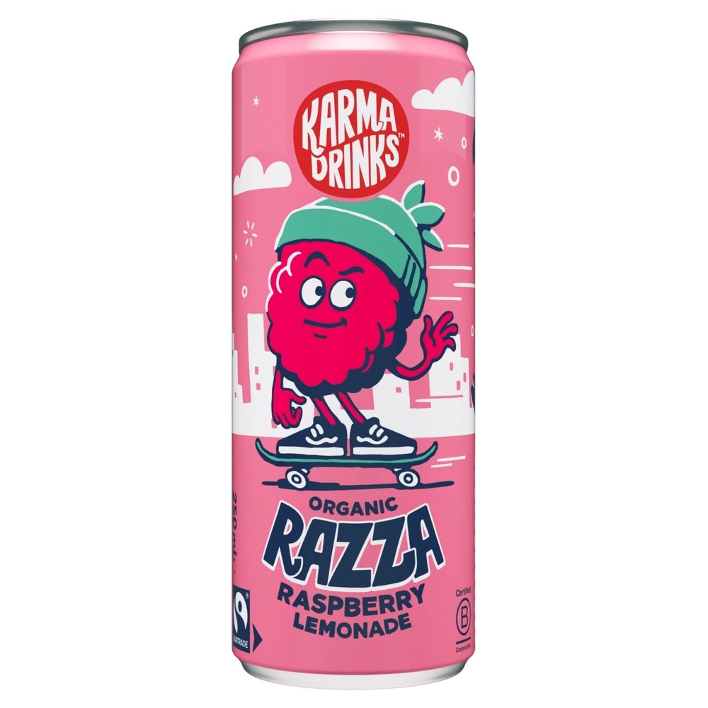 Organic Razza Raspberry lemonade - can Karma Drinks 24x250ml Organic Razza Raspberry lemonade - can Karma Drinks 24x250ml