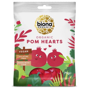 Organic Jelly Pomegranate Hearts Biona 10x75g Organic Jelly Pomegranate Hearts Biona 10x75g