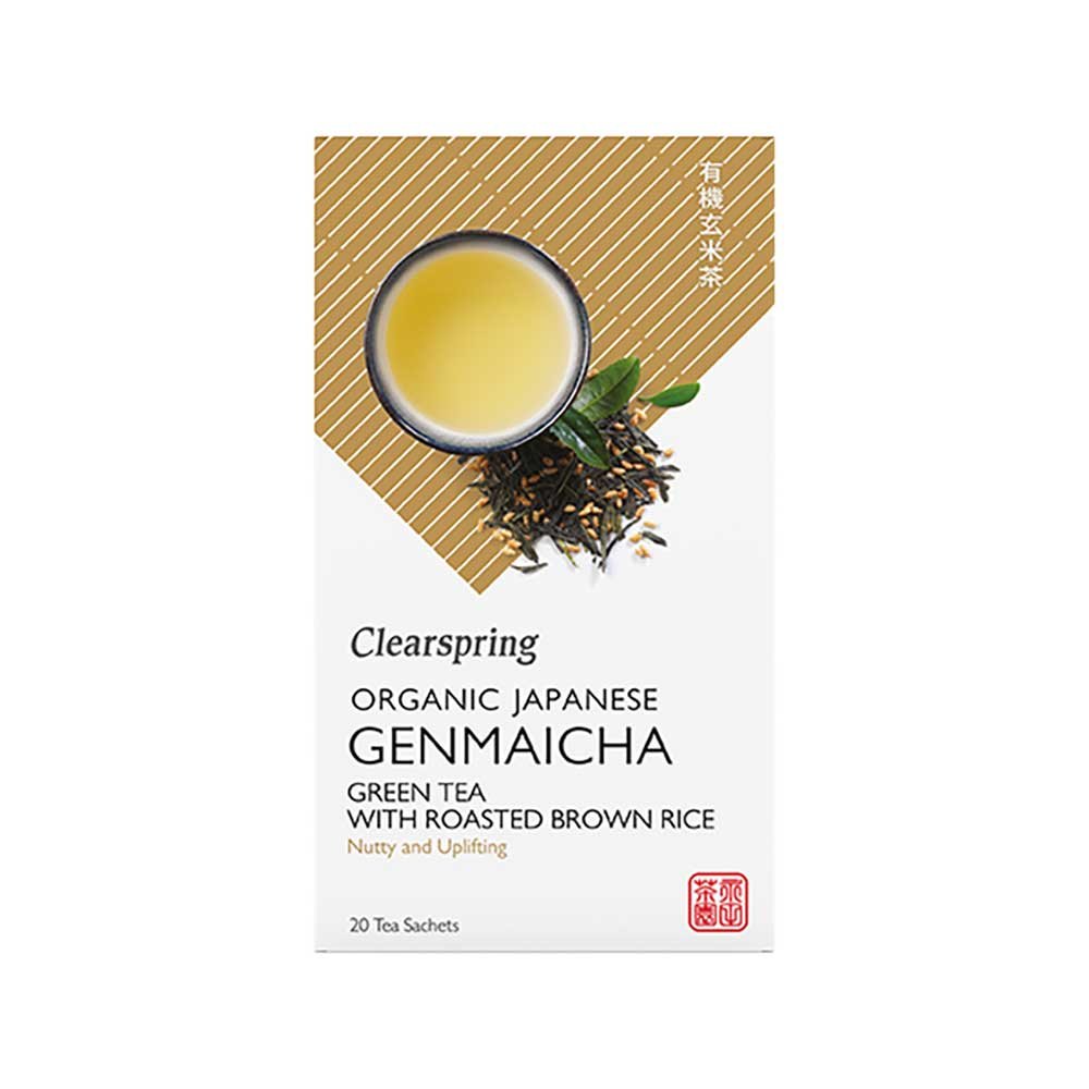 Organic Genmaicha Green Tea bags with Roasted Brown Rice Cle
