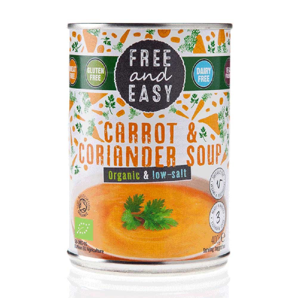 Organic Carrot & Coriander Soup - low salt Free & Easy 400g
