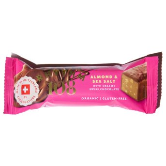Organic Almond & Sea Salt M'lk Chocolate Bar Rhythm 108 15x33g