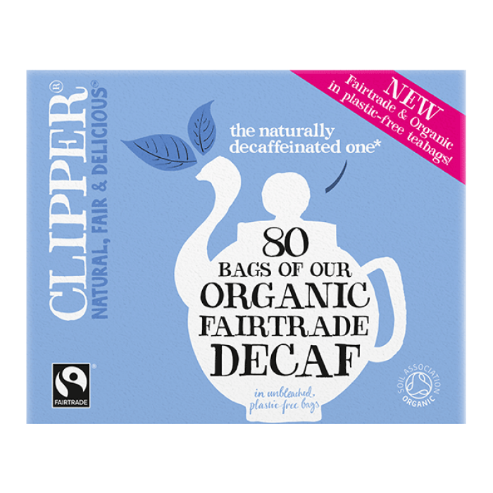 Clipper Tea Organic Fairtrade Decaf Tea - 80 Unbleached Teabags 