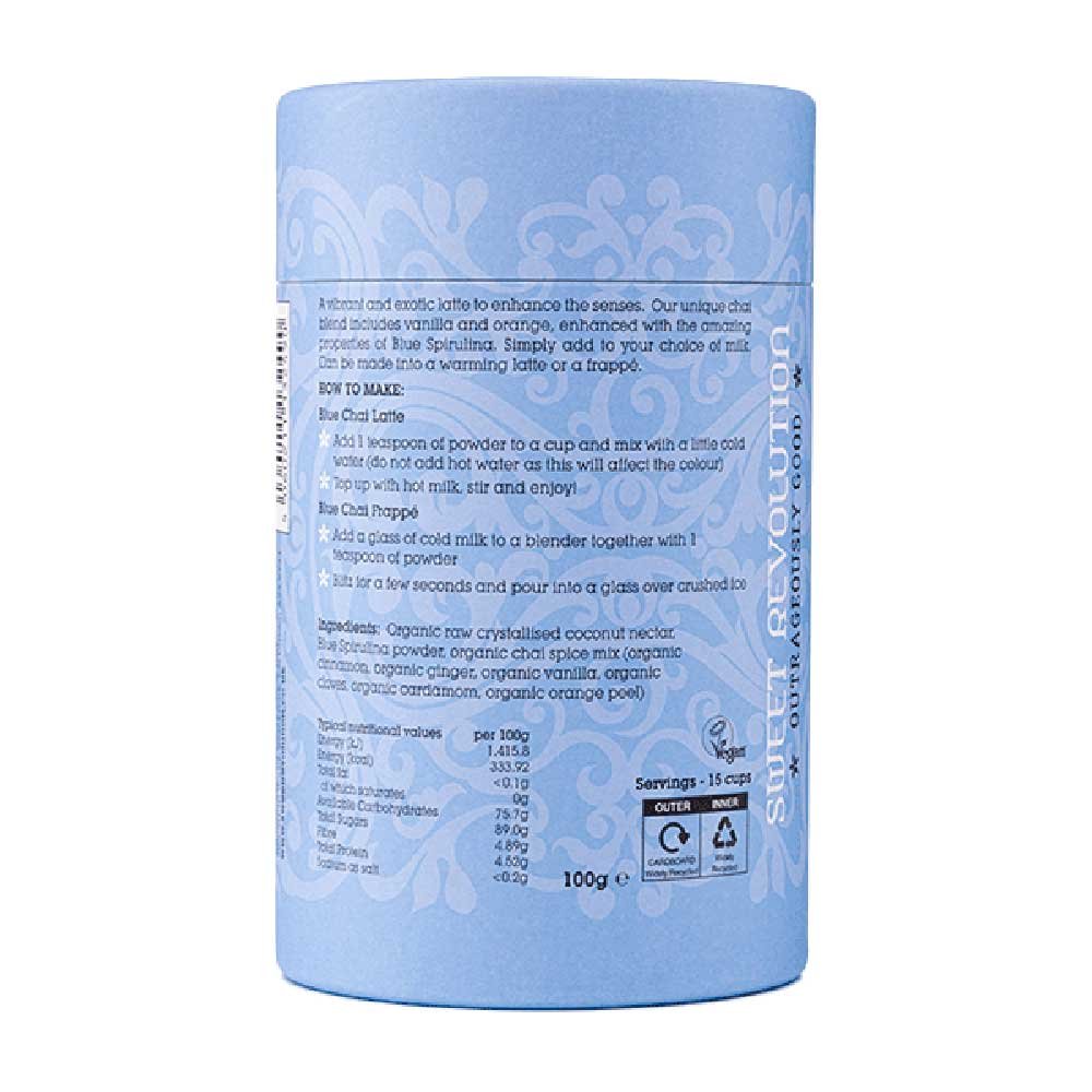 Organic Blue Chai Latte with spirulina - Barista Sweet Revol