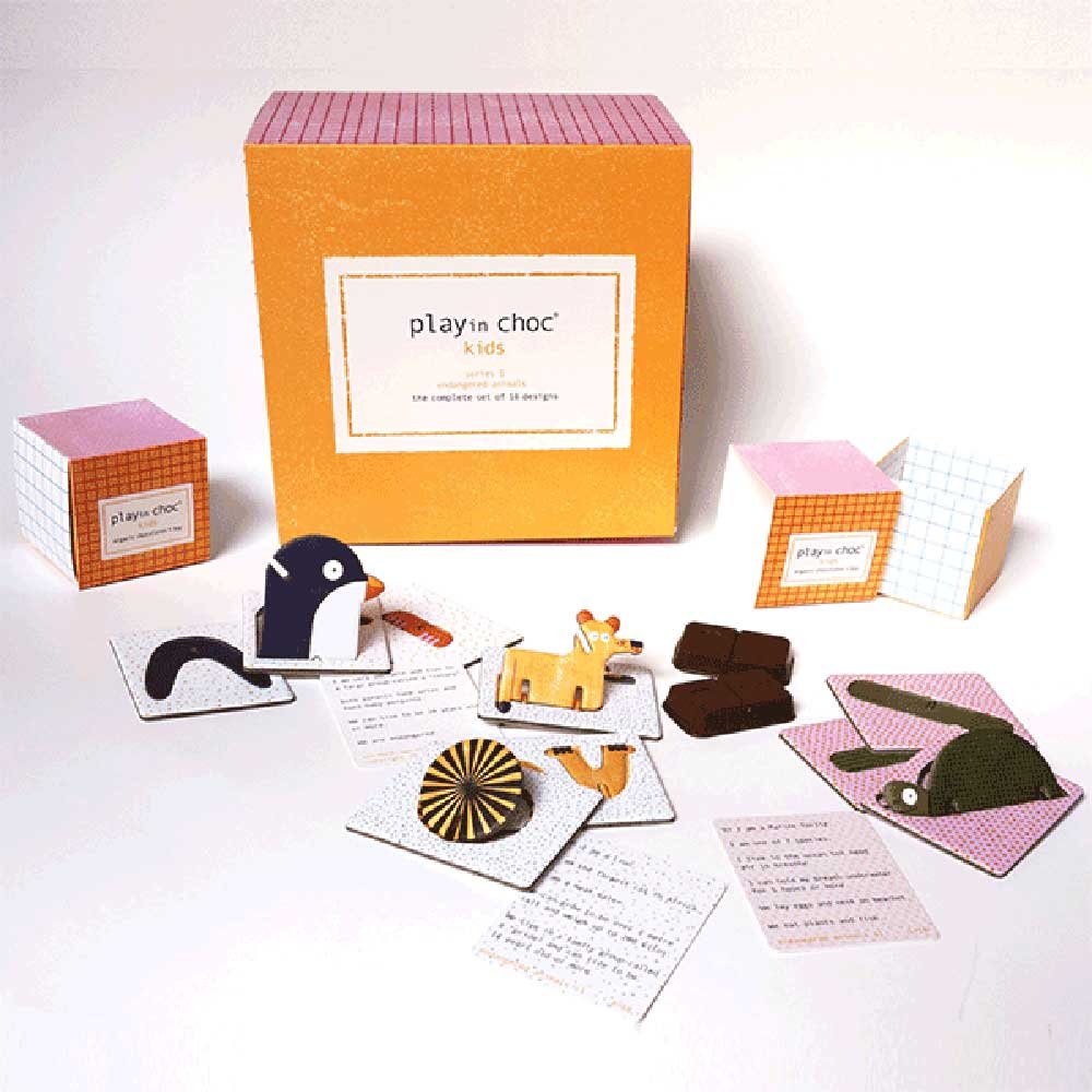 Organic Endangered Animals 3d puzzle toy with chocolate