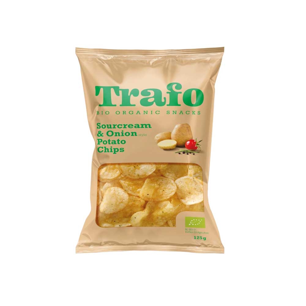 Organic Sourcream & Onion Crisps Yakso 12x125g