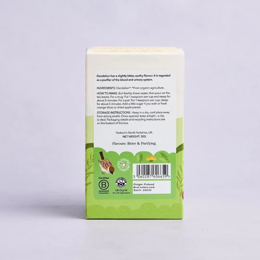 Organic Dandelion Steenbergs 4x30g Organic Dandelion Steenbergs 4x30g