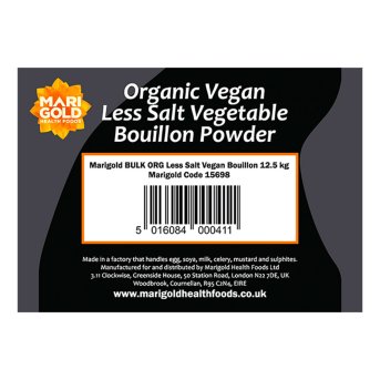 Organic Reduced Salt Bouillon Marigold 12.5kg Organic Reduced Salt Bouillon Marigold 12.5kg