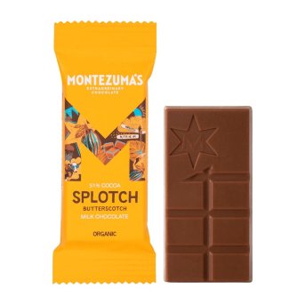 Organic Splotch - Dark Milk Butterscotch - mini Montezuma 26x25g Organic Splotch - Dark Milk Butterscotch - mini Montezuma 26x25g