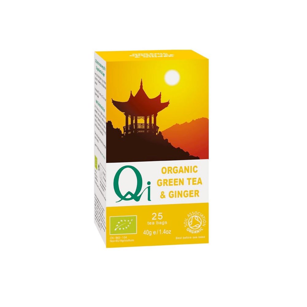 Organic Green Tea Bags with Ginger Qi 25bgs