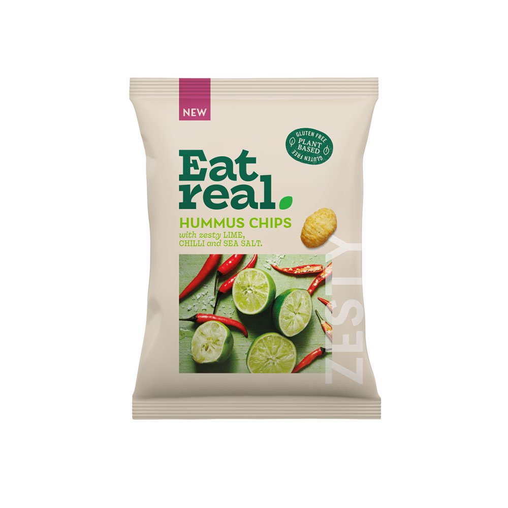 Chilli Lime & Sea Salt Hummus Chips - large Eat Real 110g