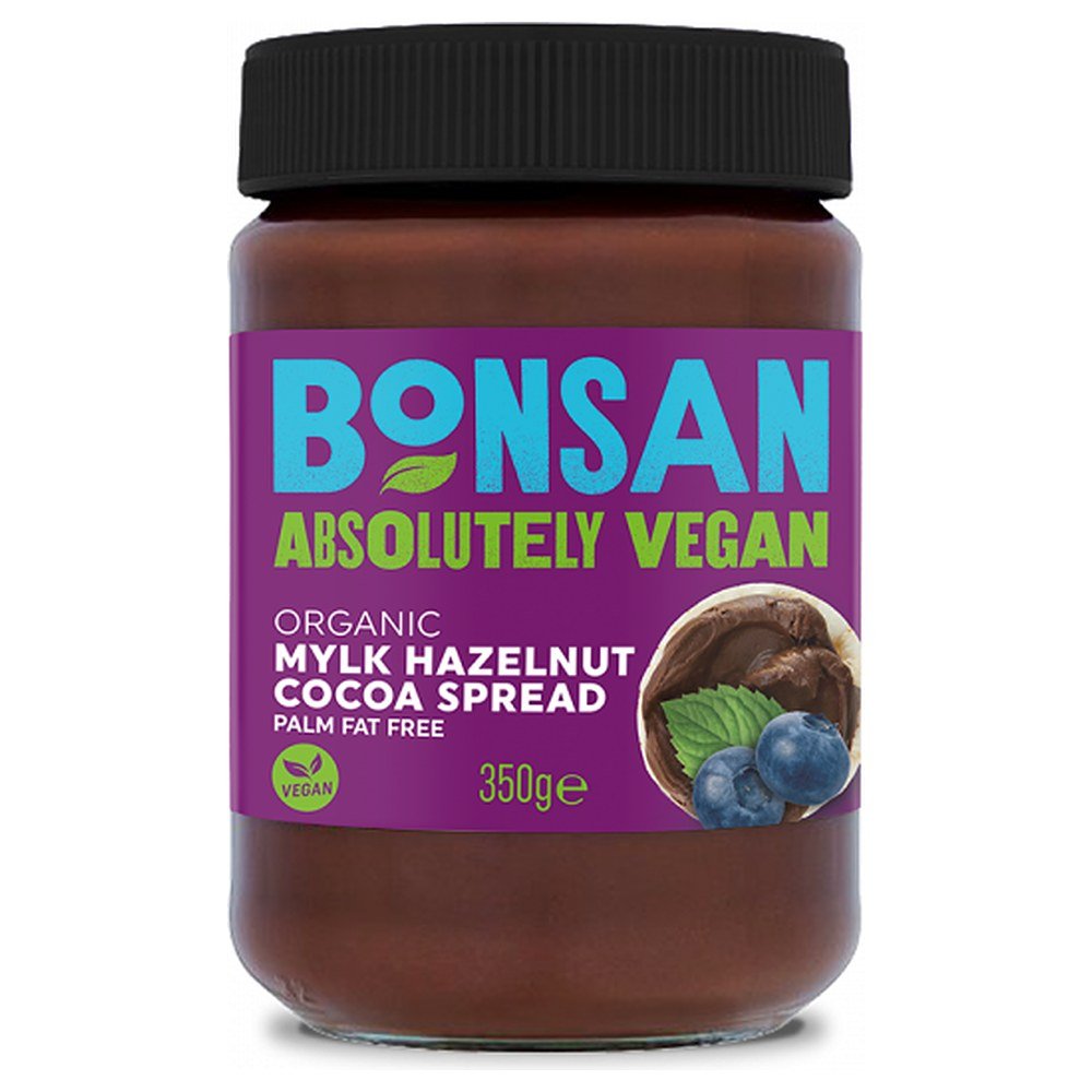 Organic Mylk Hazelnut Cocoa Spread - no palm oil Bonsan 6x350g Organic Mylk Hazelnut Cocoa Spread - no palm oil Bonsan 6x350g