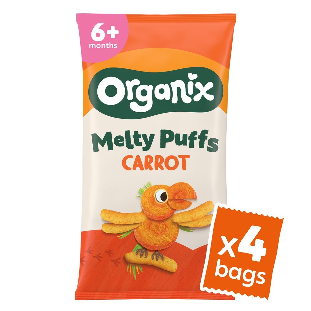 Organic Melty Carrot Puffs multi pack Organix 4x4x18g Organic Melty Carrot Puffs multi pack Organix 4x4x18g
