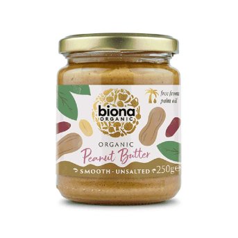 Organic Unsalted Peanut Butter Smooth - small jar Biona 250g