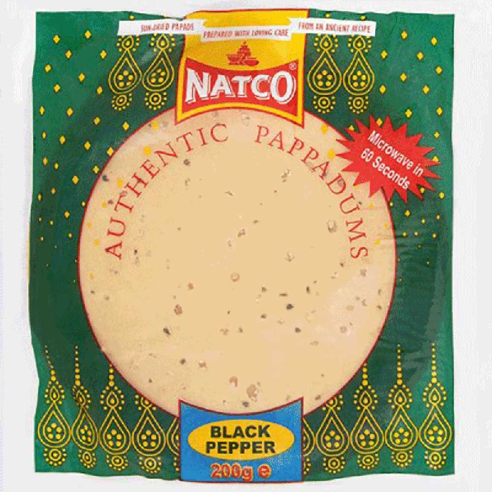 Pappadums - Black Pepper Natco 200g Pappadums - Black Pepper Natco 200g