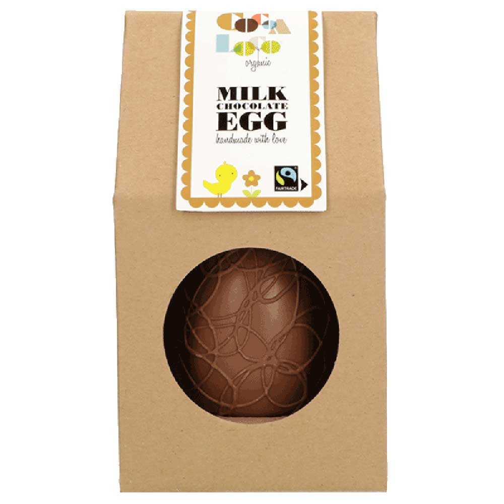 Organic Milk Chocolate Easter Egg + buttons Cocoa Loco 225g Organic Milk Chocolate Easter Egg + buttons Cocoa Loco 225g