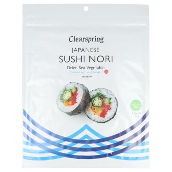 Sushi Nori - Toasted - 7 sheets Clearspring 8x17g Sushi Nori - Toasted - 7 sheets Clearspring 8x17g