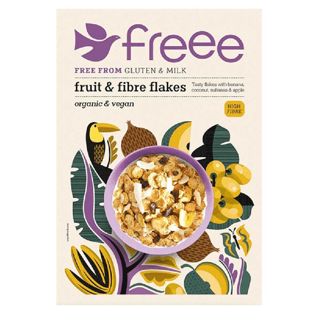 Organic Fruit & Fibre Flakes Freee from Doves Farm 375g Organic Fruit & Fibre Flakes Freee from Doves Farm 375g