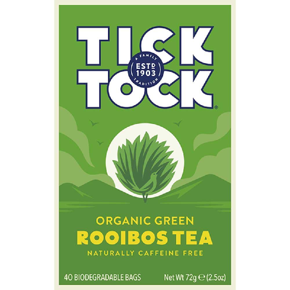 Organic Green Rooibos Tea Bags Tick Tock 40bgs Organic Green Rooibos Tea Bags Tick Tock 40bgs