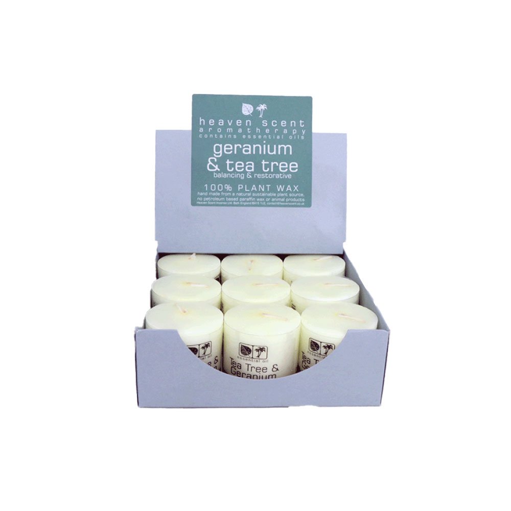 Tea Tree & Geranium Essential Oil Candles Heaven Scent 2"x2"