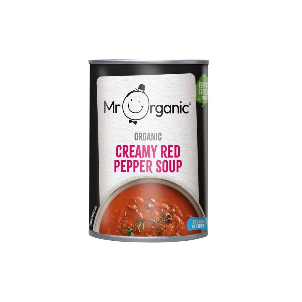 Organic Creamy Red Pepper Soup Mr Organic 400g Organic Creamy Red Pepper Soup Mr Organic 400g