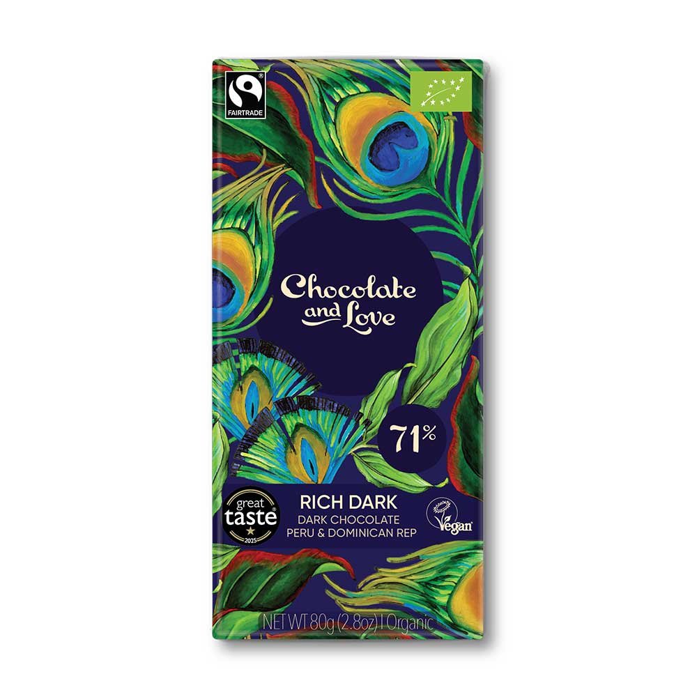 Organic Rich - Dark Chocolate 71% Chocolate and Love 14x80g Organic Rich - Dark Chocolate 71% Chocolate and Love 14x80g