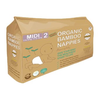 Organic 2 - Midi Bamboo Nappies (5-8kg) Beaming Baby 30pack