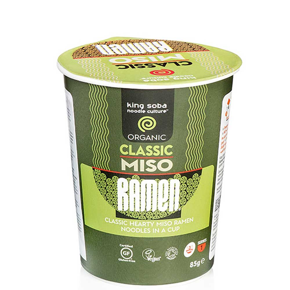 Organic Classic Miso Ramen Noodle Cup King Soba 85g Organic Classic Miso Ramen Noodle Cup King Soba 85g