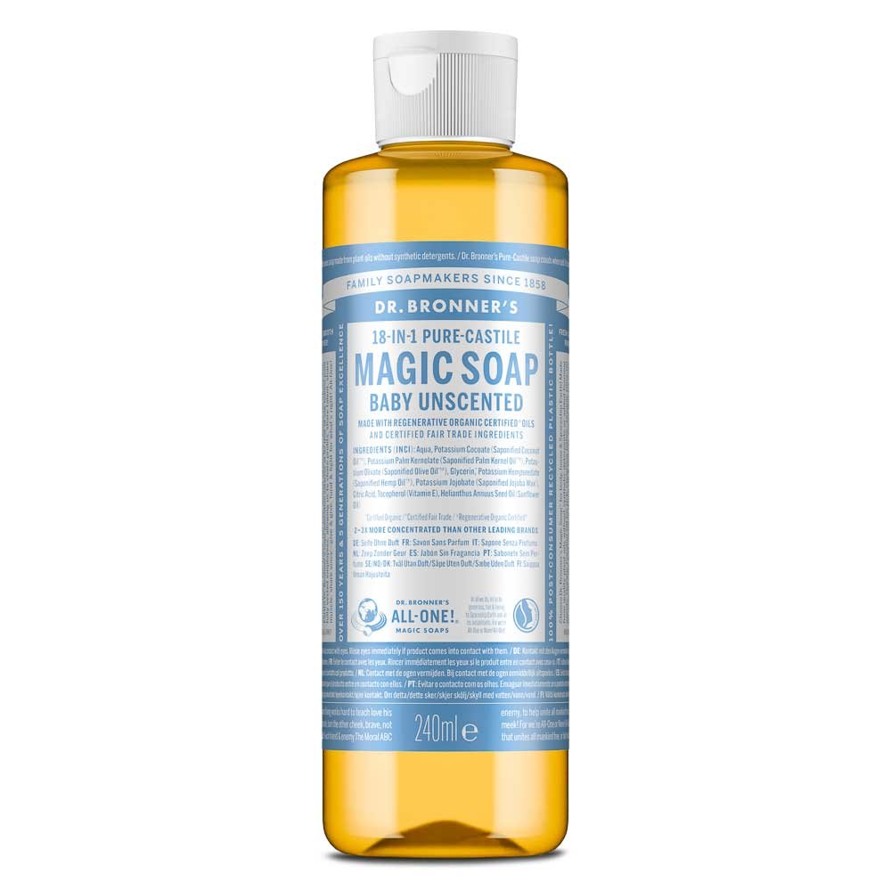 Organic Baby Mild Unscented Liquid Soap (1/4 case) Dr. Bronner 6x240ml Organic Baby Mild Unscented Liquid Soap (1/4 case) Dr. Bronner 6x240ml