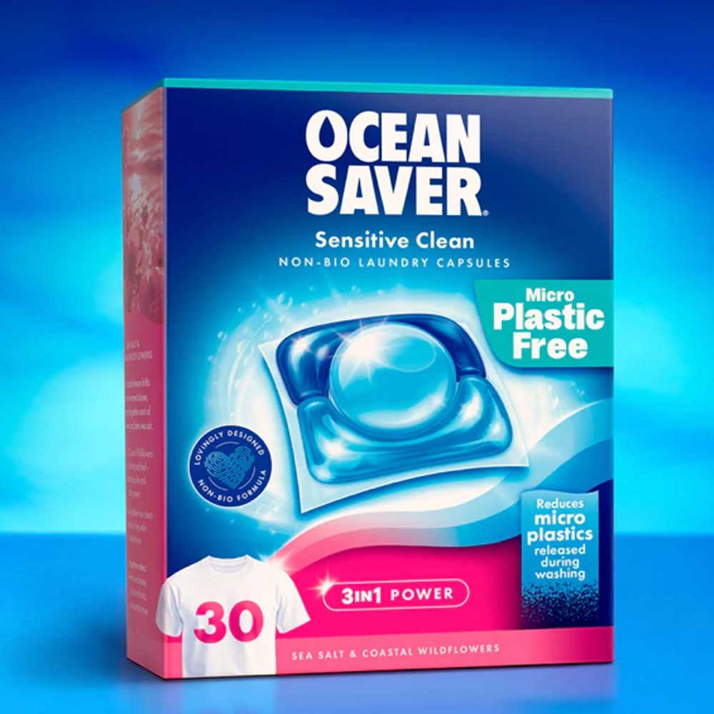 Sensitive Non-Bio Washing Capsules - Sea Salt & Coastal Wildflowers Ocean Saver 6x30caps Sensitive Non-Bio Washing Capsules - Sea Salt & Coastal Wildflowers Ocean Saver 6x30caps