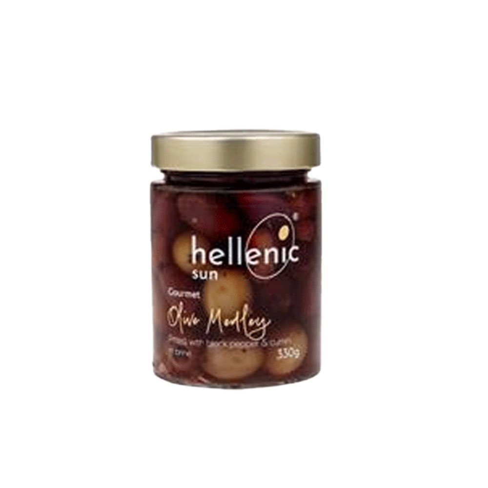 Olive Medley Black Pepper & Cumin - pitted in brine Hellenic