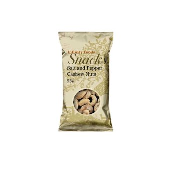 Seasalt & Black Pepper Cashews Infinity Foods 55g Seasalt & Black Pepper Cashews Infinity Foods 55g