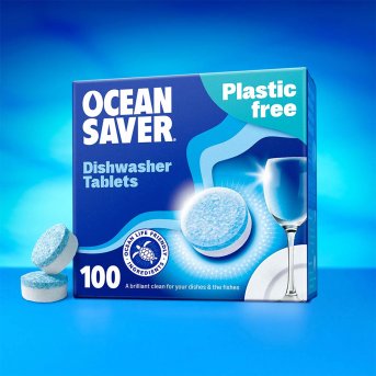 All in One Plastic-free Eco Dishwasher Tabs - 100 Pack Ocean Saver 5x100tab All in One Plastic-free Eco Dishwasher Tabs - 100 Pack Ocean Saver 5x100tab
