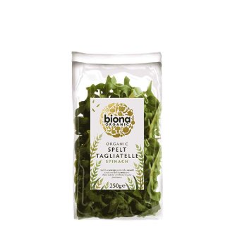Organic White Spelt Spinach Tagliatelli Biona 250g Organic White Spelt Spinach Tagliatelli Biona 250g