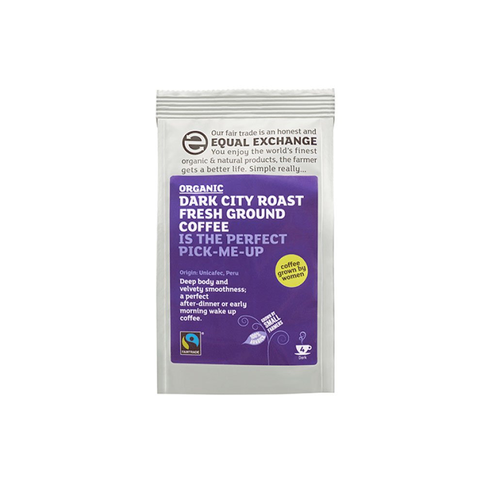 Organic Dark City Roast Coffee Ground - 4 Equal Exchange 200 Organic Dark City Roast Coffee Ground - 4 Equal Exchange 200