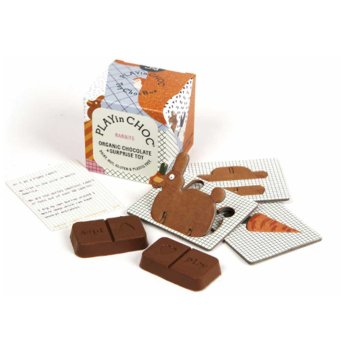 Organic Rabbits 3d puzzle toy with chocolate PLAYin CHOC 50g