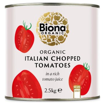 Organic Tomatoes Chopped - bulk Biona 6x2.5kg Organic Tomatoes Chopped - bulk Biona 6x2.5kg
