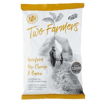 Hop Cheese & Onion Crisps Two Farmers 12x150g Hop Cheese & Onion Crisps Two Farmers 12x150g