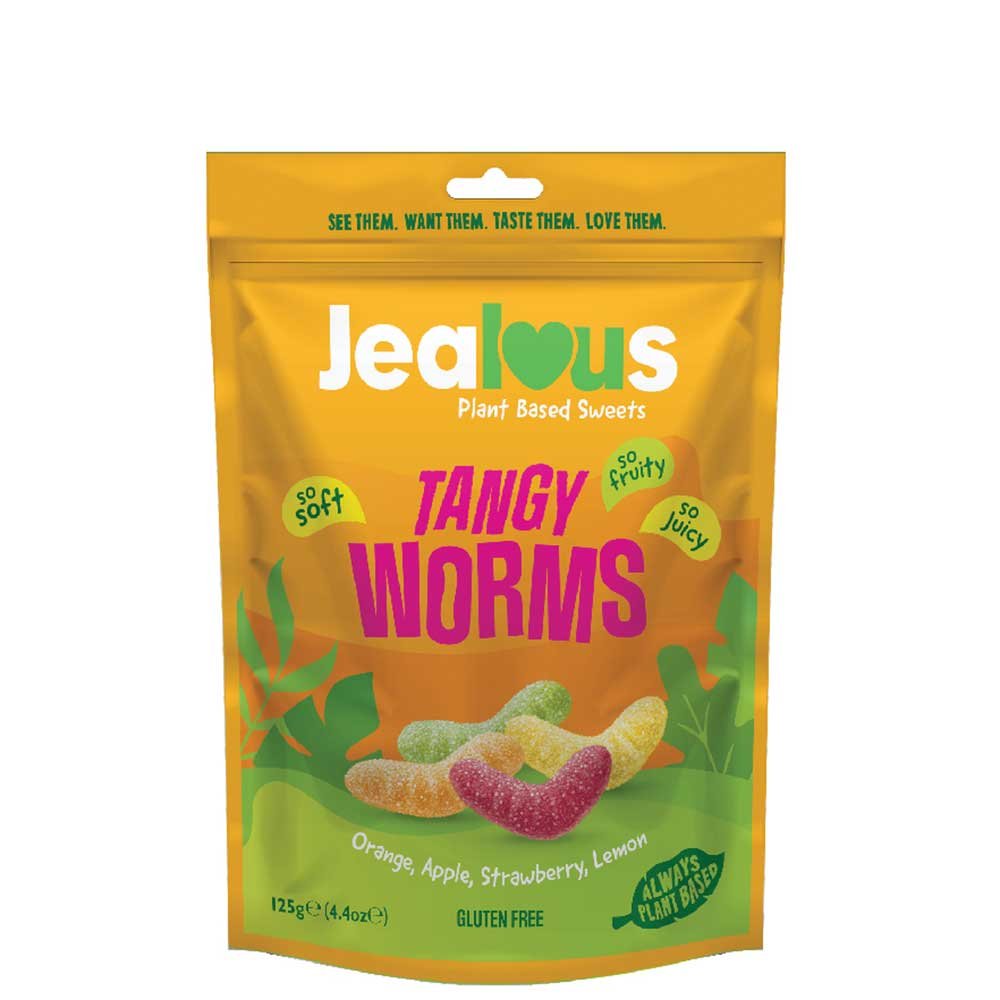 Tangy Worms - share bag Jealous Sweets 125g