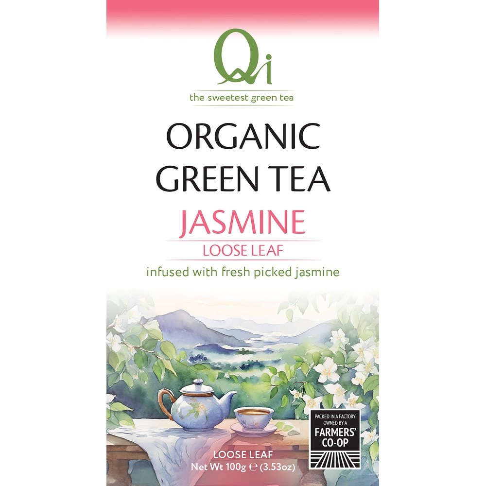 Organic Jasmine Loose Leaf Green Tea Qi 6x100g Organic Jasmine Loose Leaf Green Tea Qi 6x100g