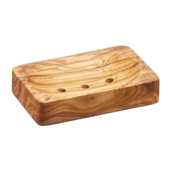 Olive Wood Rectangular Soap Dish -12x8cm Soumi 1pack